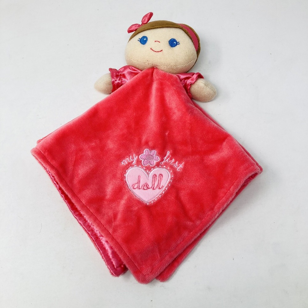 Baby Starters My First Doll Lovey Security Blanket Pink Plush‎ With Rattle